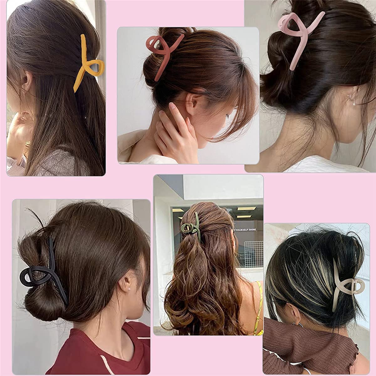 SIA VENDORS Matte Jaw Clips - Non-Slip Banana Claw Hair Clips for Women & Girls (2-Piece Set, E-Shape) - Perfect for School, Work & Everyday Hairstyling Accessories