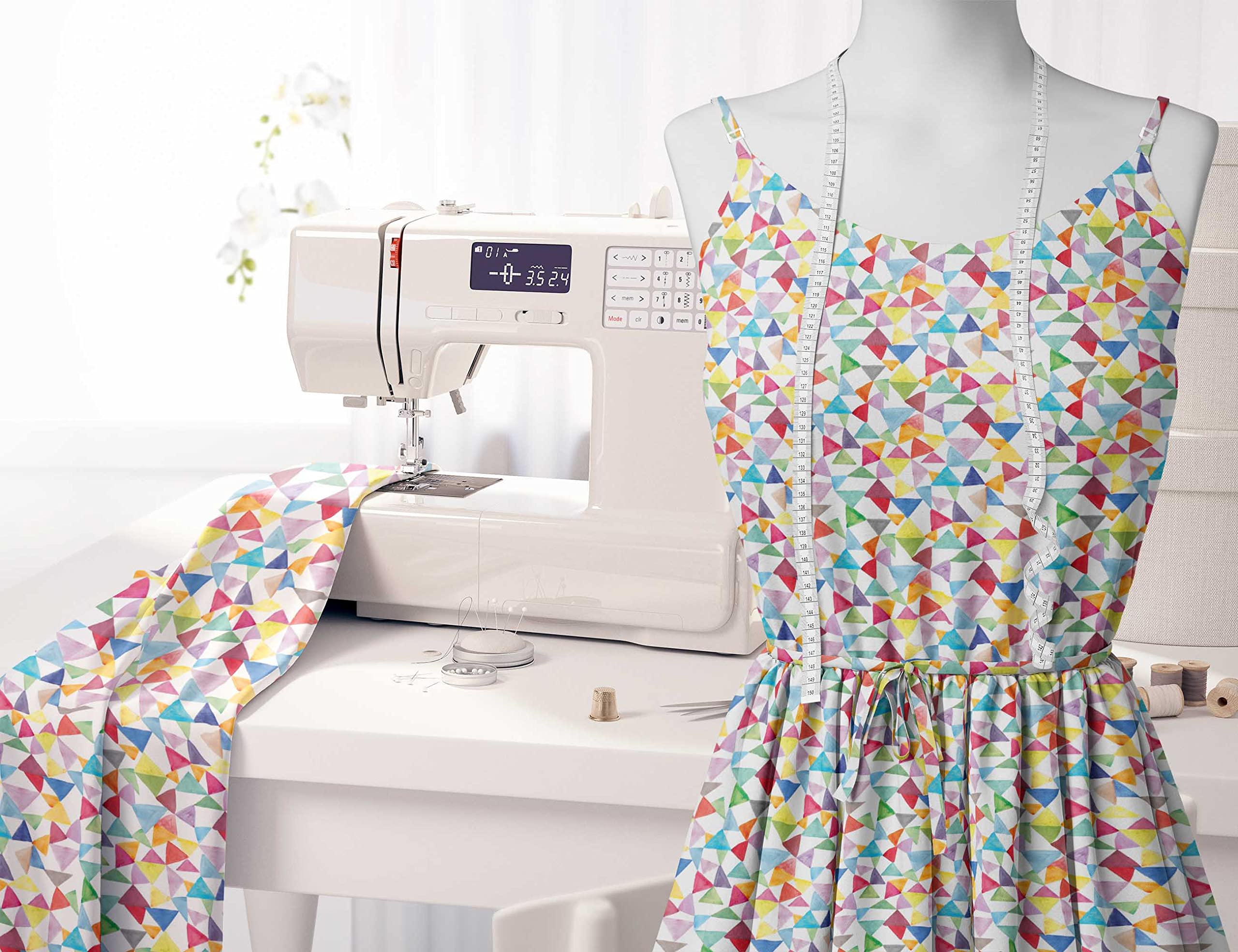Soimoi White Polyester Crepe Fabric by The Yard - 42
