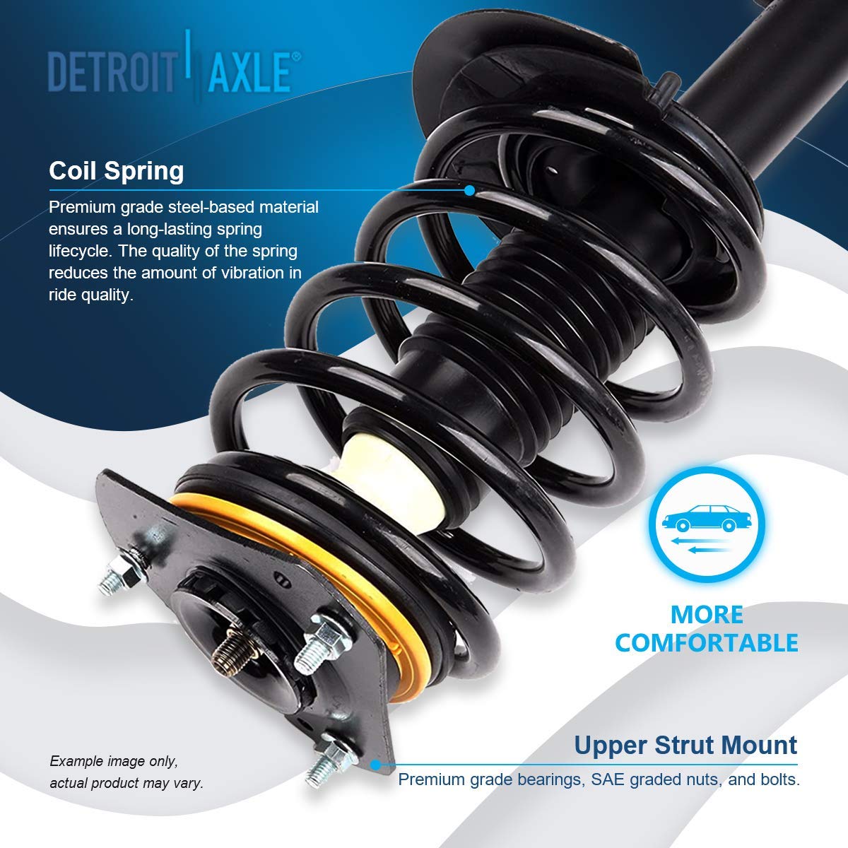 Detroit Axle - 2WD 4pc Strut & Shock Absorber Kit for 2001-2005 Pontiac Aztek - Front Struts with Coil Springs & Rear Shock Absorbers - Replacement Suspension System for Smooth Ride & Enhanced Handling - Perfect for Daily Commuting & Off-Road Adventures