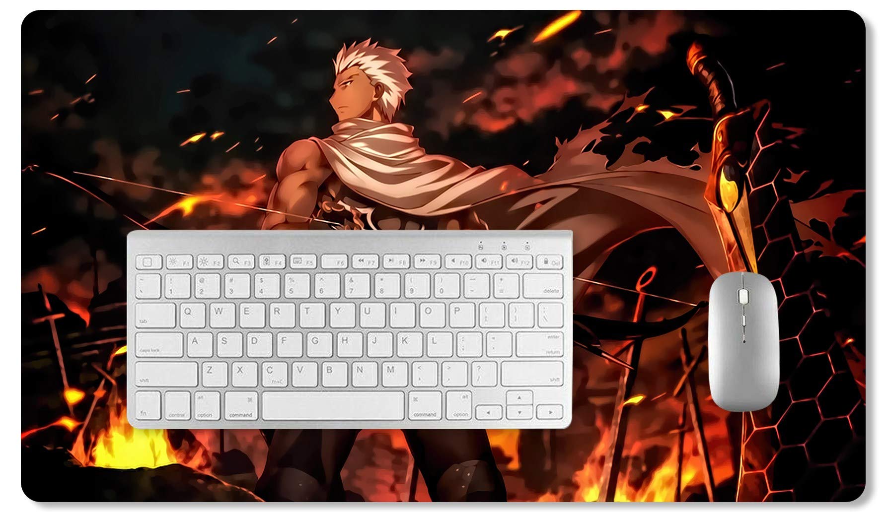Fate Stay Night Anime Mouse Pad - Large Gaming Desk Mat for Keyboard & Mouse, Saber Alter Fate Grand Order Design - Perfect for PC, Laptop & Office Work (75cm)