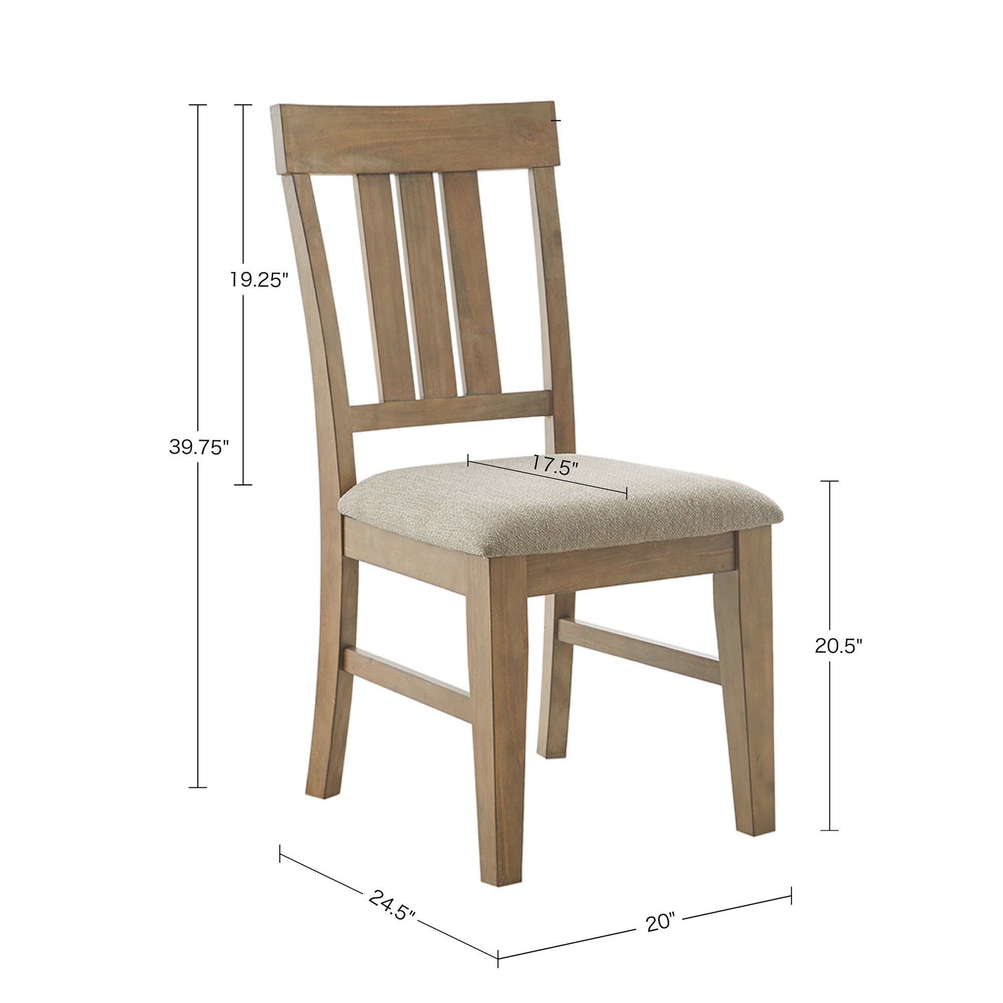 Modern Dining Side Chairs Set of 2 - Sturdy Wooden Kitchen Chairs with Padded Seat - Perfect for Dining Room, Kitchen, Breakfast Nook & Small Spaces
