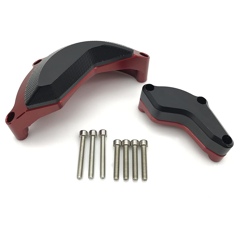 CNC Motorcycle Crash Guard & Stator Cover Protector for Yamaha YZF-R6 2008-2017 - Red | Engine Frame Slider & Drop Protection for Street & Track Racing
