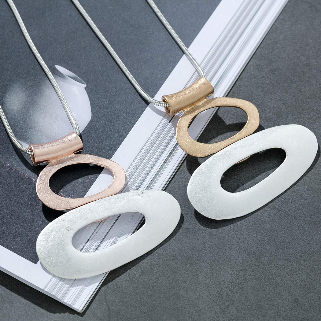 Rose Gold Women's Long Necklace - Elegant Choker Pendant Jewelry for Everyday Wear & Special Occasions | Valentine's Day Gift, Anniversary Present, Party Accessory