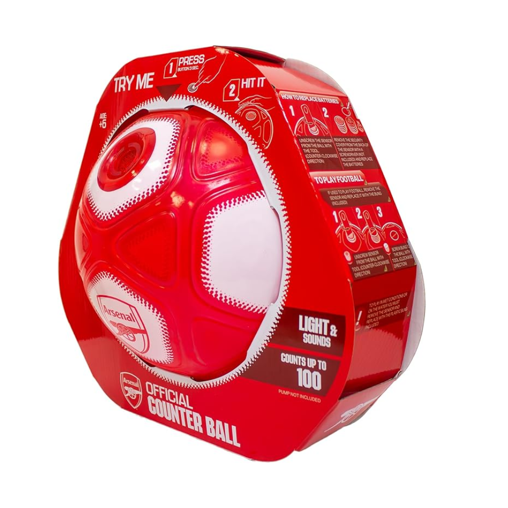 Official Arsenal Smart Ball Counter - Digital Football Score Tracker for Soccer Games, Training & Practice - Perfect for Coaches, Players & Fans