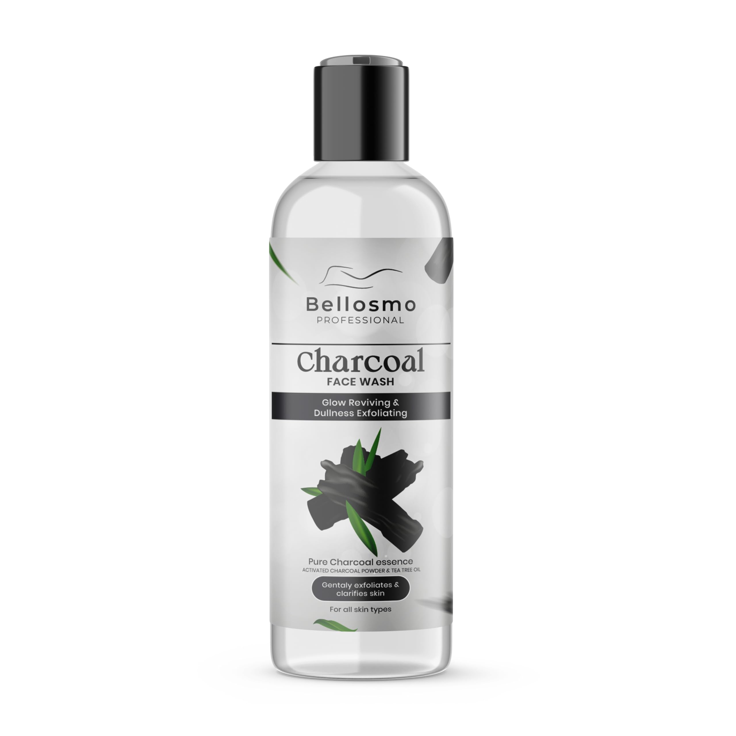 Bellosmo Professional Charcoal Face Wash for Deep Pore Cleaning - Acne & Pimple Treatment for Oily Skin | Detoxifying & Dirt-Removing Facial Cleanser | Perfect for Daily Skincare & Deep Cleansing Routine