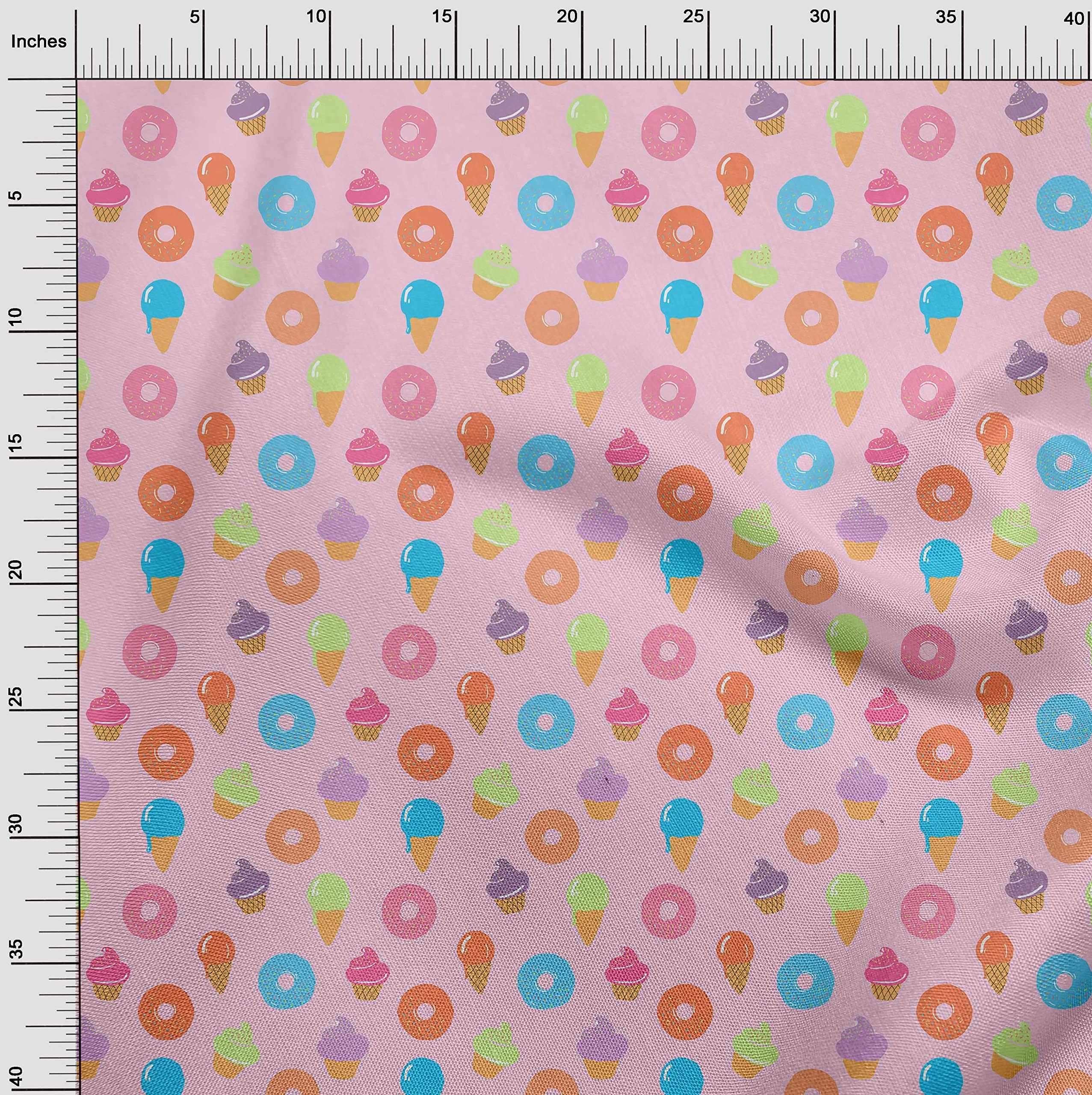 oneOone 100% Cotton Poplin Light Pink Watermelon Print Fabric by The Yard - 42 Inch Wide Dress Material for Summer Dresses, Skirts & DIY Sewing Projects