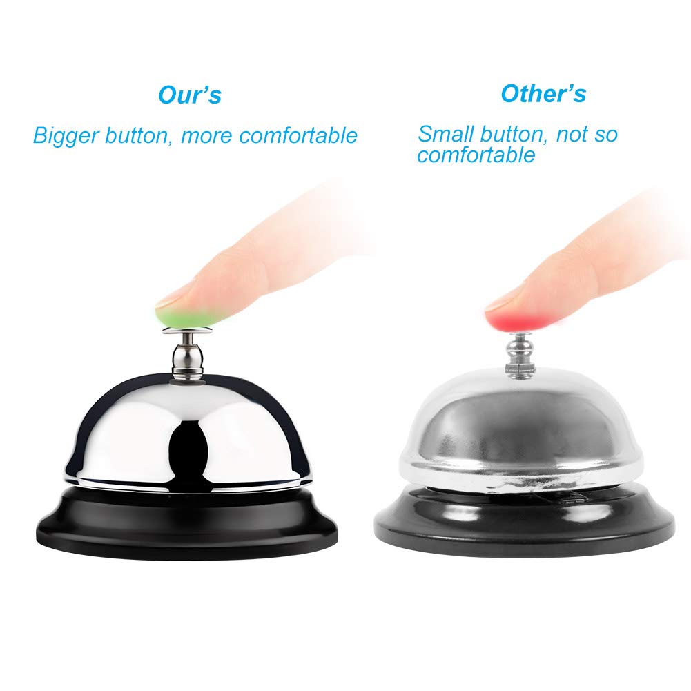 Service Bell with Big Button - Improved Call Bell & Desk Bell for Restaurants, Hotels, and Office Reception (Loud & Durable)
