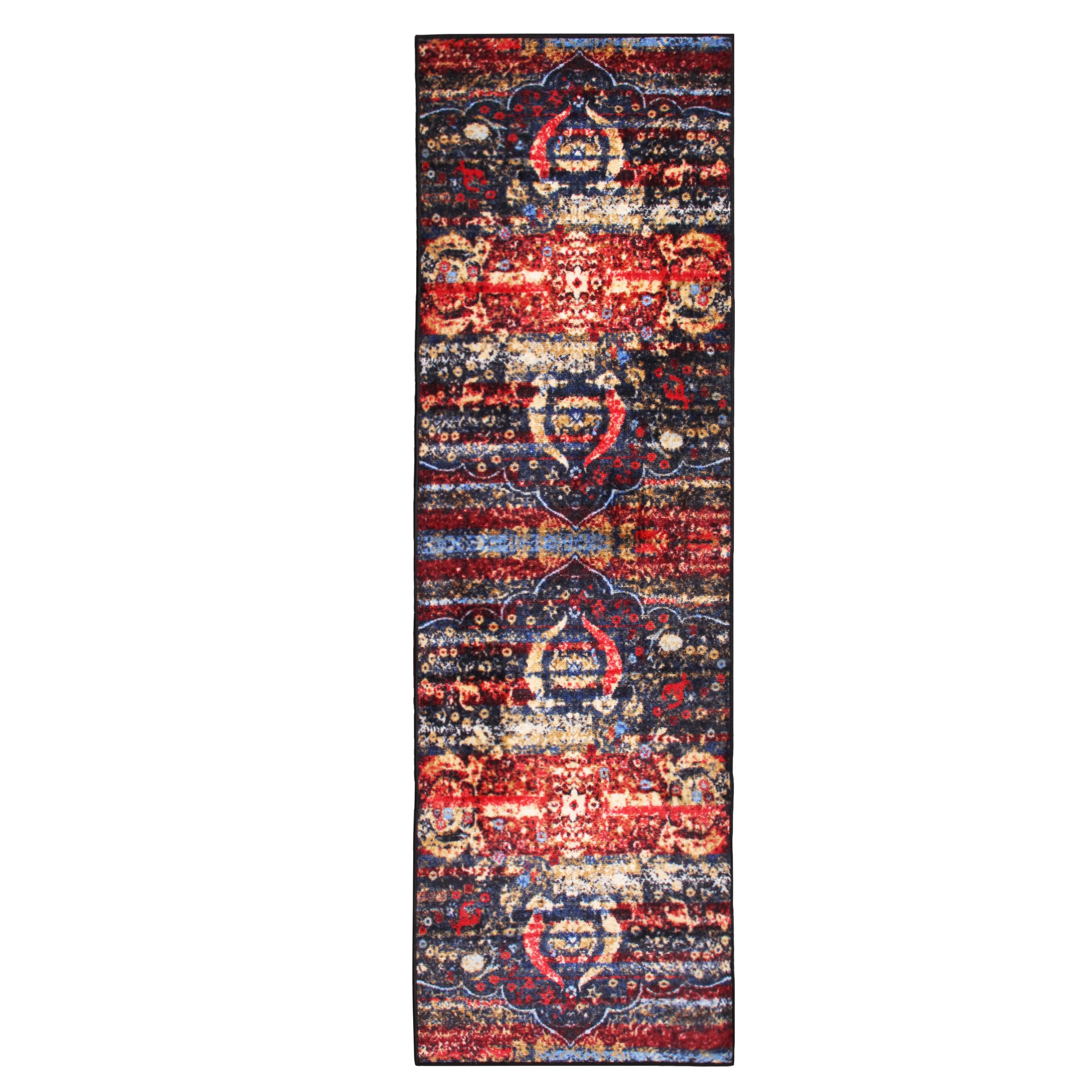 Oswell Medallion Non-Slip Washable Indoor Area Rug - Soft Living Room Carpet, Bedroom Runner, Kitchen Mat for Home Decor