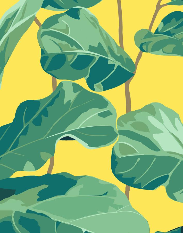 Nathan Turner Fiddle Fig Wallpaper - Premium Peel and Stick Daffodil Design for Living Room, Bedroom & Nursery Decor
