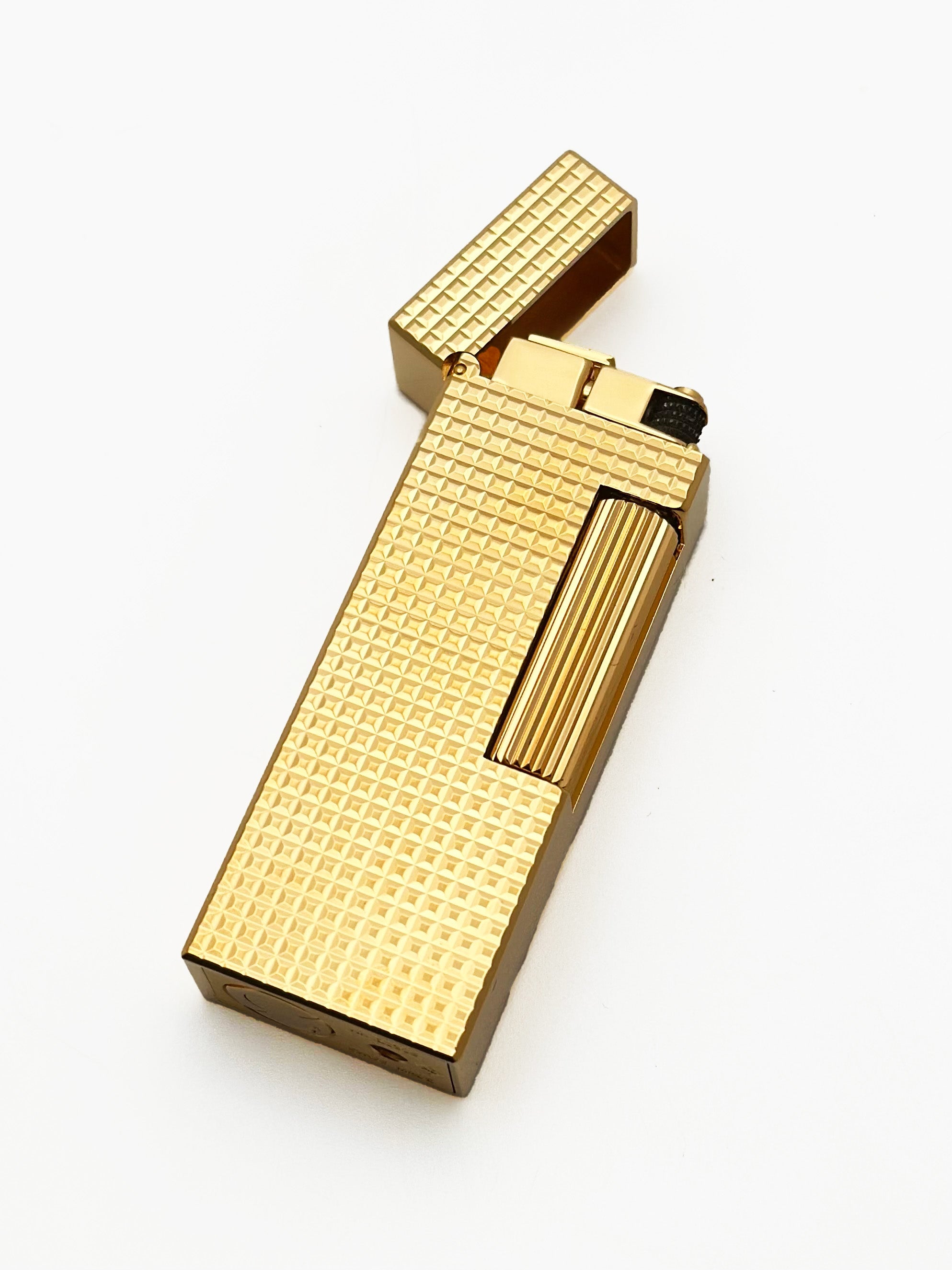 Dunhill Rollagas Hobnail Gold Plate Lighter - Premium Luxury Windproof Cigarette Lighter - Perfect for Cigar Enthusiasts, Collectors & Gifts