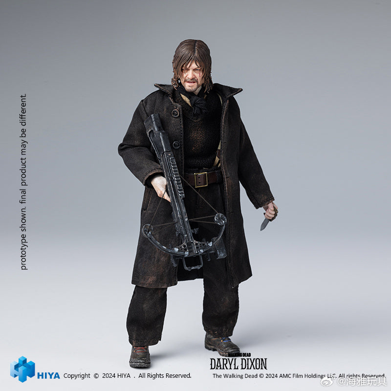 HIYA 16CM 1/12 Scale The Walking Dead Daryl Dixon Action Figure - Highly Detailed Collectible Model for Display & Role Play | Perfect for Fans, Collectors & Diorama Scenes