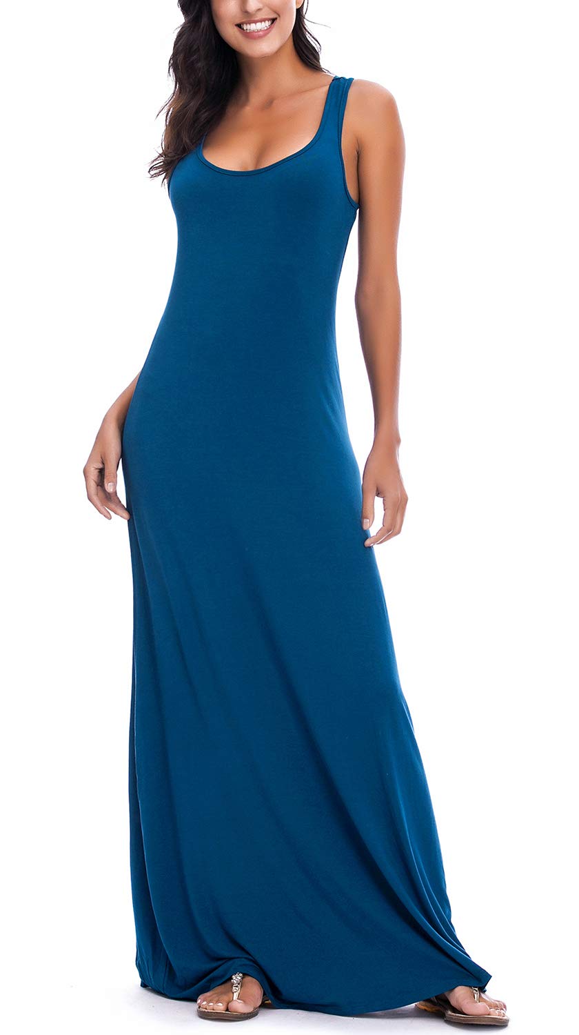 Sexy Women's Tank Top Maxi Long Dress - Sleeveless Summer Beach Dress for Women - Perfect for Vacations, Pool Parties & Casual Outings
