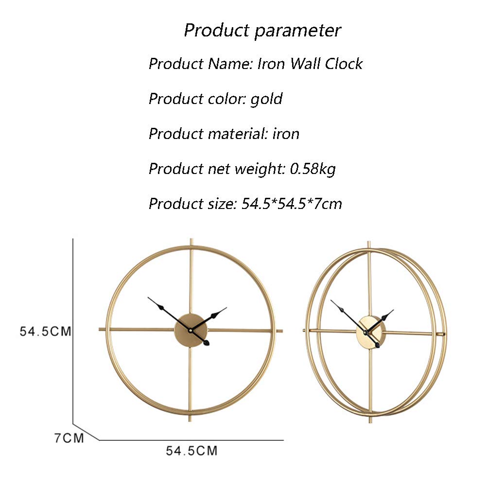 Stylish Gold Round Silent Electronic Wall Clock - Modern Home Decor for Living Room, Bedroom & Office - Perfect for Sofa Background & Stylish Interior Design