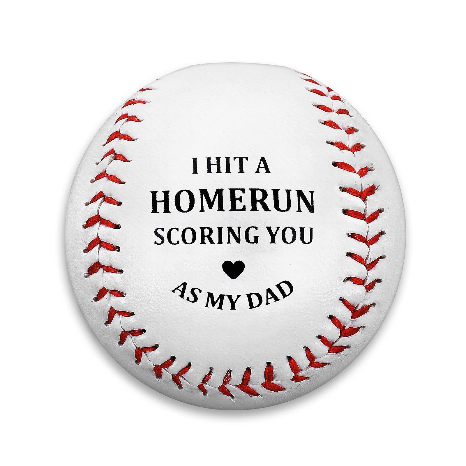 JEWGLO Personalized Leather Baseball Keepsake Gift for Dad - Father's Day, Birthday, New Dad & Stepdad Gifts from Daughter, Son or Wife - Soft Baseball Decor for Sports Lovers (White) | Perfect for Father's Day Surprises, Man Cave Decor & Baseball Fan Collections
