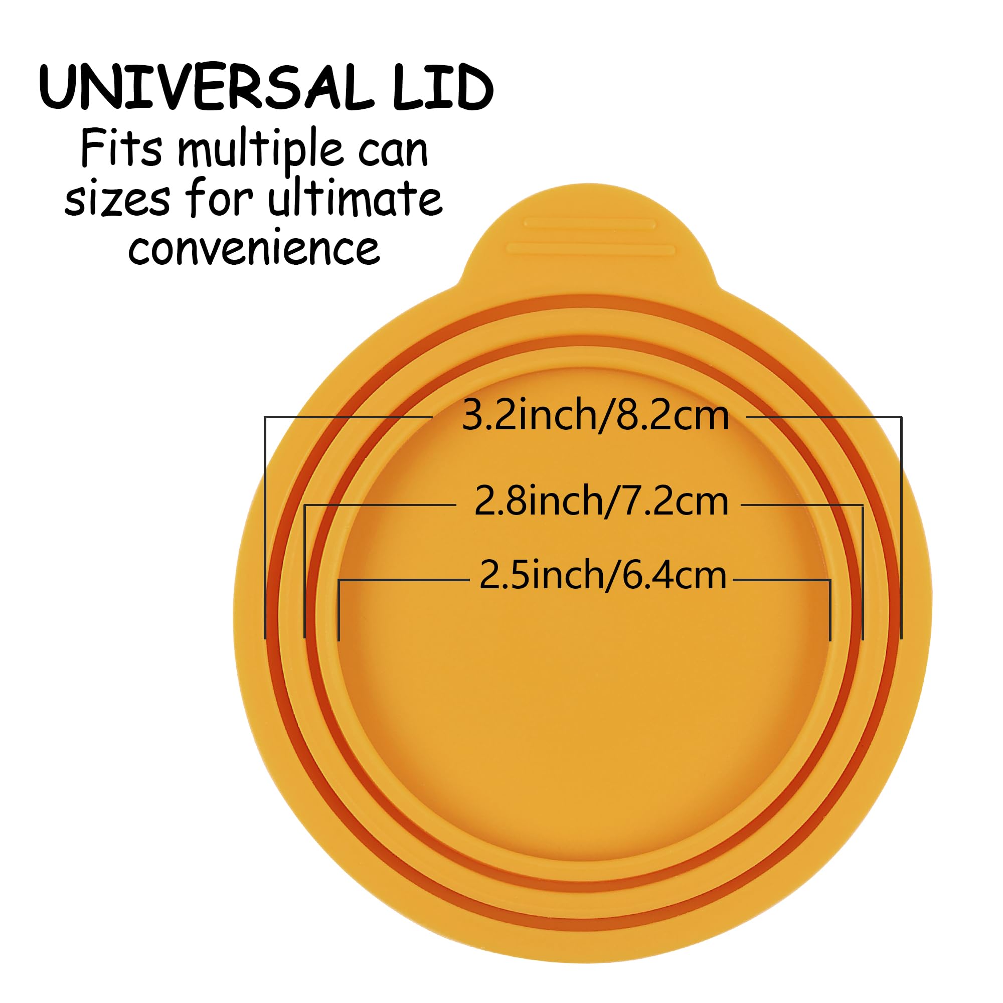 Airtight Silicone Pet Food Can Covers for Dogs & Cats - 2 Pack Wet Food Storage Lids | Keep Cat & Dog Food Fresh | Perfect for Travel, Camping & Home Use (Yellow Mango)