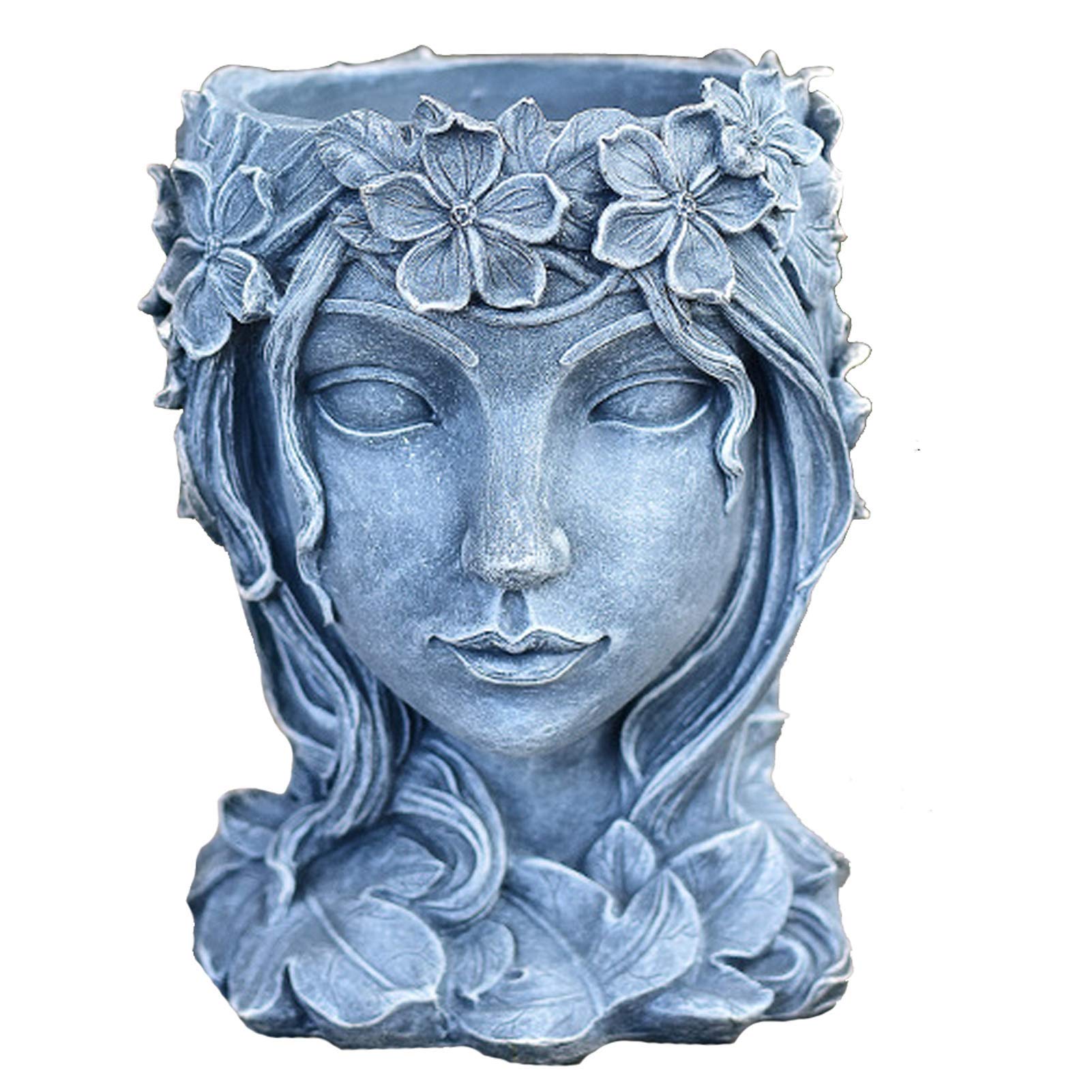 JYKFJ Resin Goddess Head Planter - Unique Face Sculpture Flower Pot for Succulents & Cactus | Home, Garden, Office & Desktop Decoration | Perfect for Indoor Plants, Wedding Centerpieces & Boho Decor