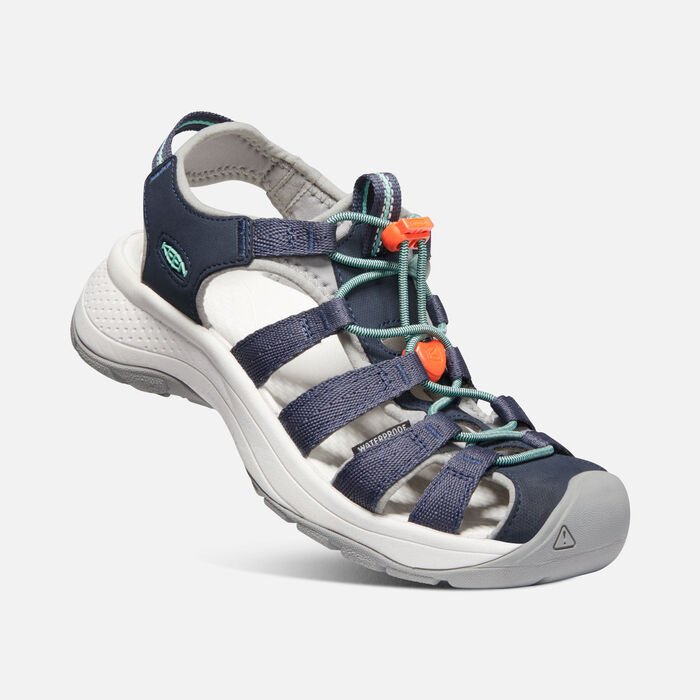 Women's Astoria West Sandal - Navy/Beveled Glass Comfortable Slip-On Sandals for Beach, Vacation & Casual Outfits