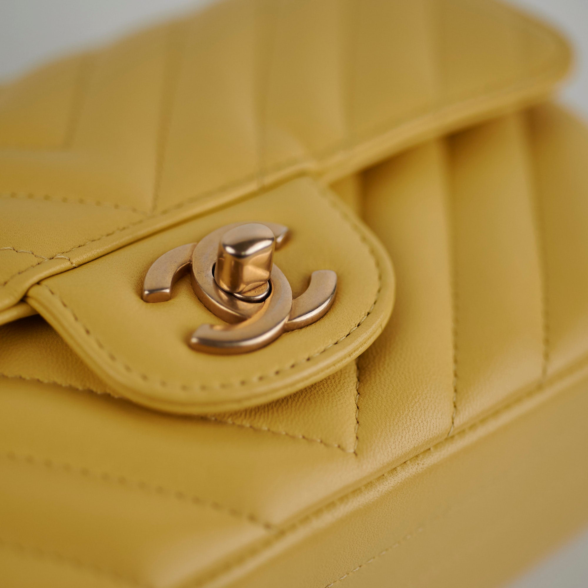 Chanel Mini Rectangular Chevron Yellow Leather Crossbody Bag - Luxury Designer Handbag for Women, Perfect for Parties & Evening Events