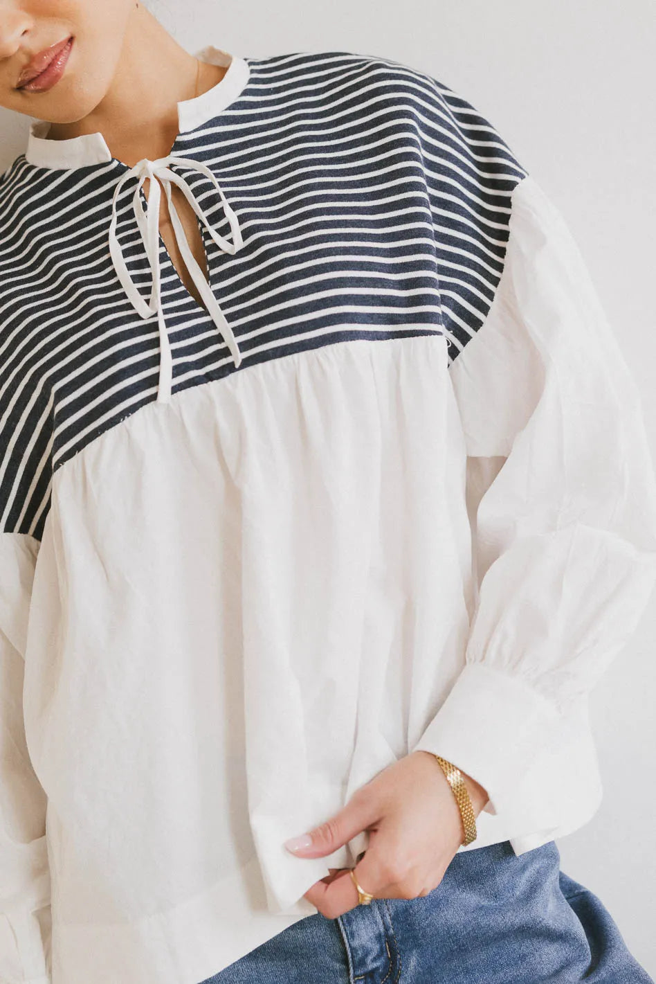 Anchor Striped Top for Women - Trendy & Comfortable Summer Blouse | Perfect for Beach Outings, Casual Wear & Office Outfits