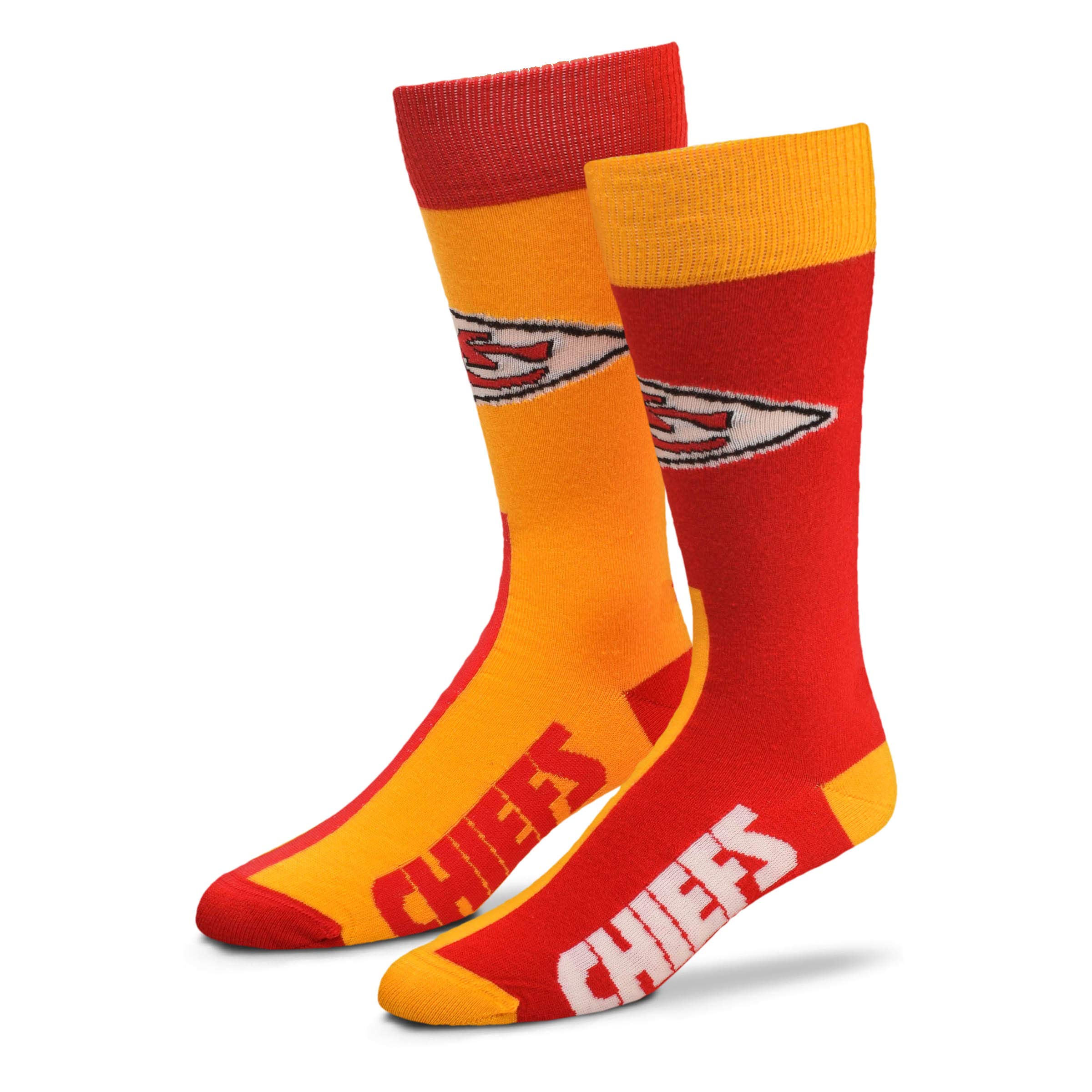 Officially Licensed NFL Kansas City Chiefs Big Top Mismatch Men's Crew Socks - Patrick Mahomes #15 - Perfect for Game Day, Sports Fans & Chiefs Supporters