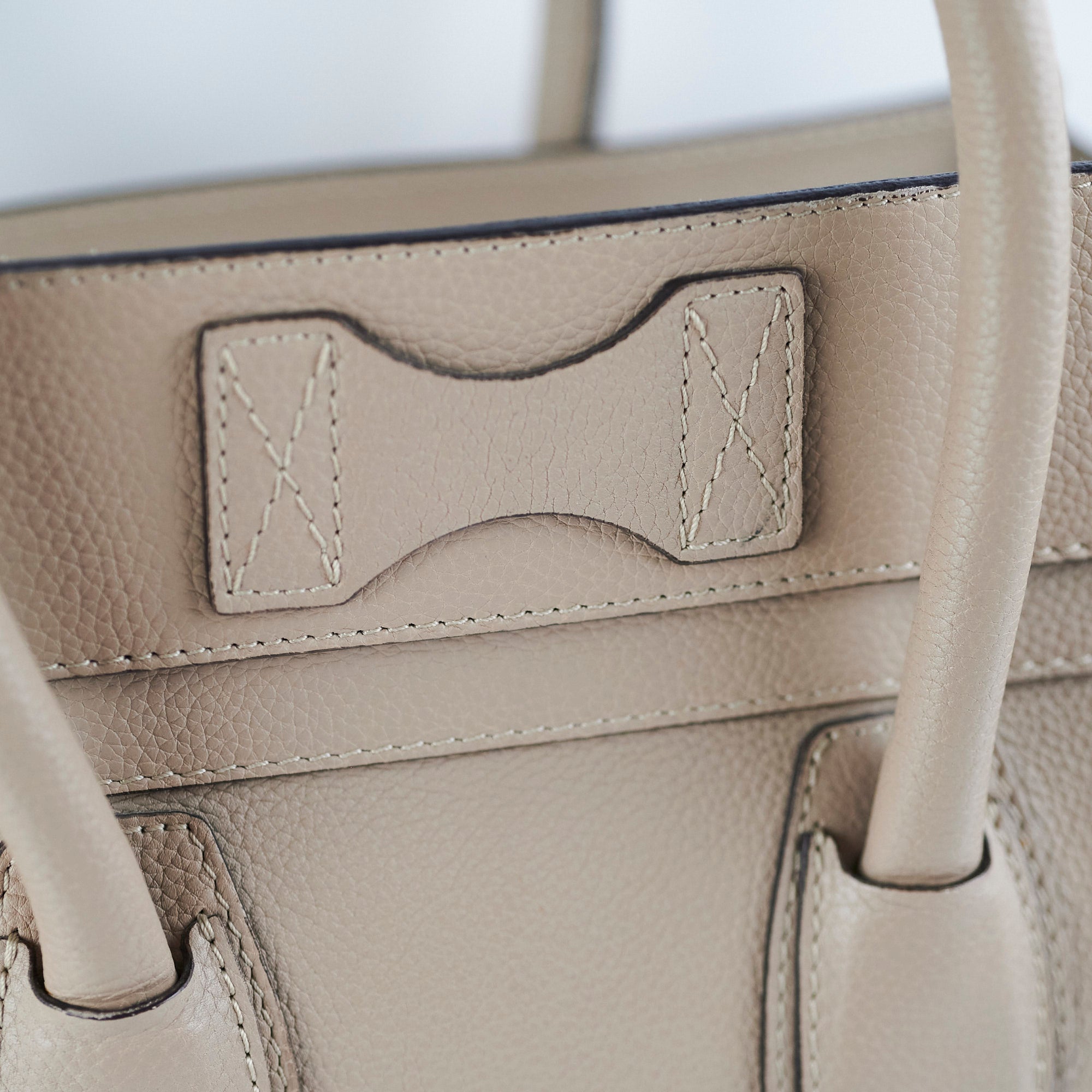 Celine Micro Luggage Tote Bag in Beige | Premium Leather Handbag for Women | Perfect for Work, Travel & Everyday Use