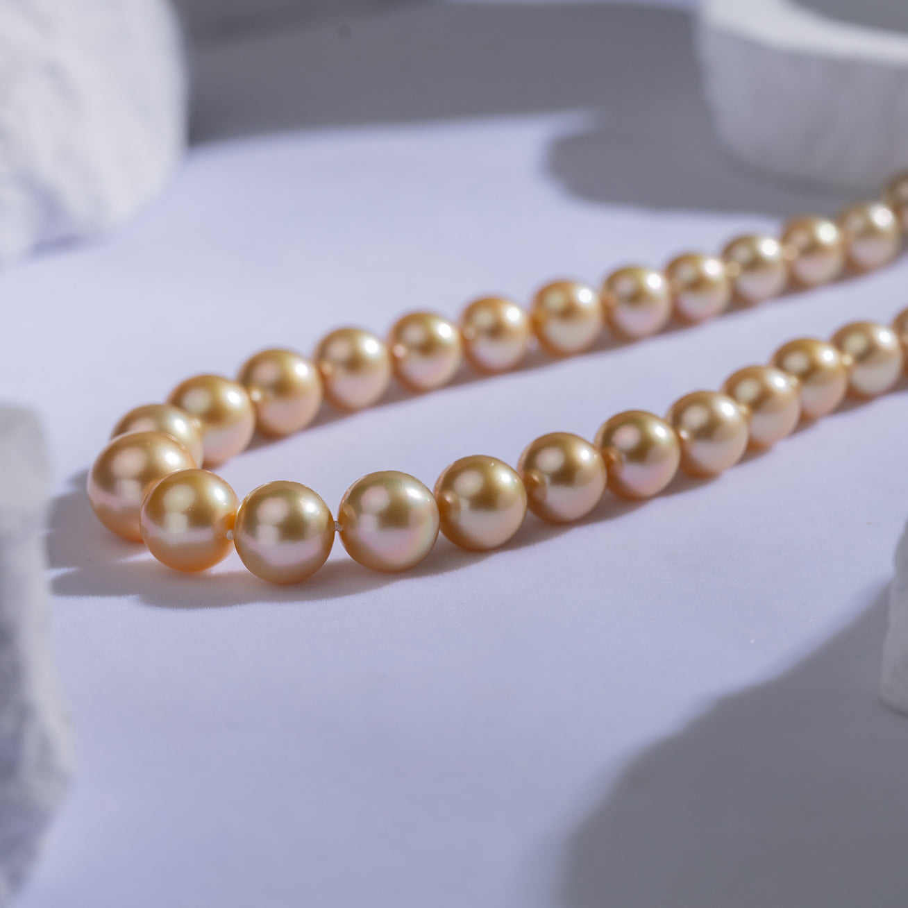18K Aurora Moon Rainbow South Sea Golden Pearl Necklace KN00214 - Elegant Jewelry for Women, Perfect for Weddings, Parties & Special Occasions