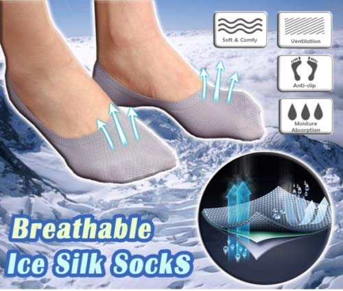 Breathable Ice Silk Socks for Men & Women - 5 Pairs Soft Moisture-Wicking Socks for Running, Hiking & Daily Comfort (Black)