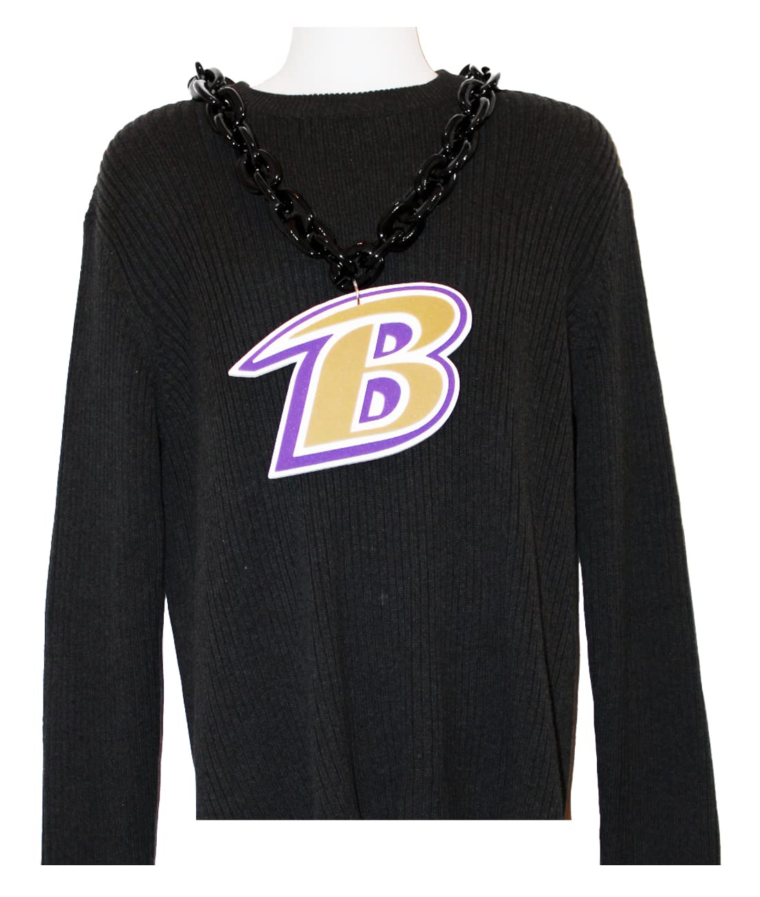 Aminco NFL Baltimore Ravens Team Fan Chain - Black | Officially Licensed Football Jewelry for Men & Women | Perfect for Game Day, Tailgating & Super Bowl Parties