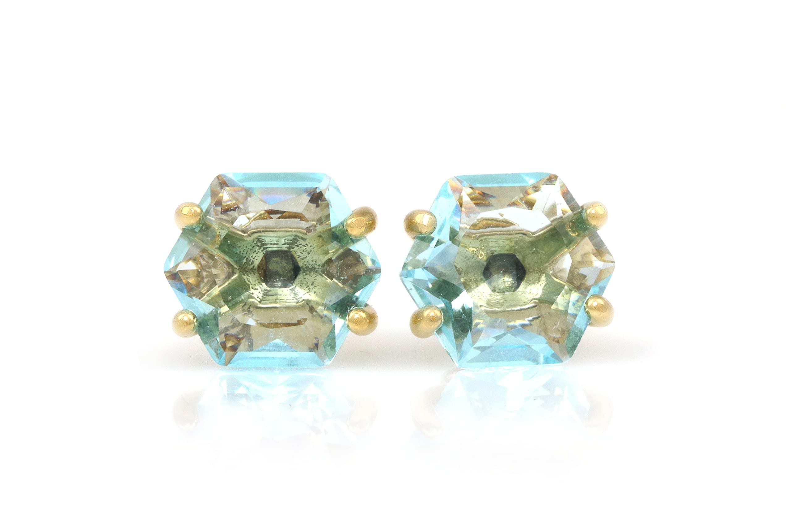Anemone Gold Blue Topaz Earrings - Handmade Statement Jewelry for Women - Unique Bridal & Fashion Earrings - Perfect Gift for Her - Ideal for Weddings, Parties & Special Occasions
