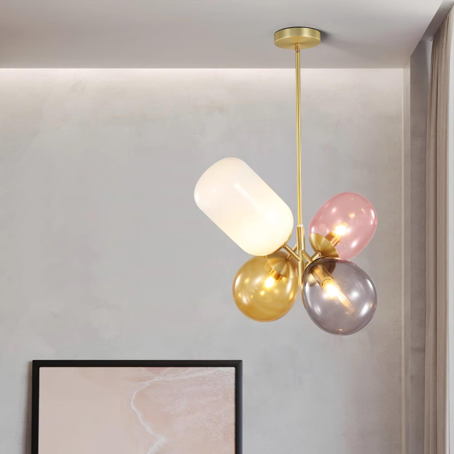 Elegant Balloon Glass Pendant Light - Modern Hanging Chandelier for Dining Room, Kitchen Island & Bedroom Decor