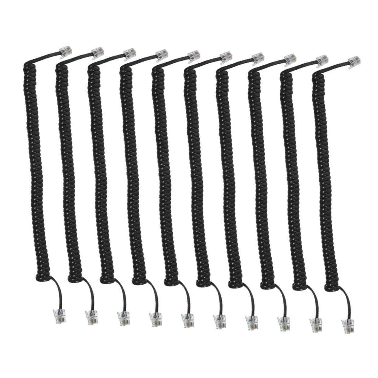40 Pcs Black Telephone Line Cords - Durable PVC Phone Cable for Home & Office Use - Ideal for Landline Phones, Fax Machines, and Modems