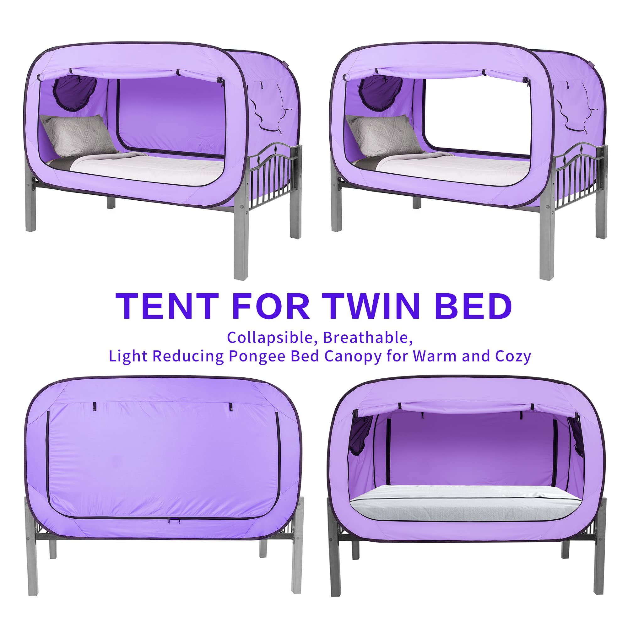 **Portable Bed Tent for Kids & Adults - Breathable Indoor Sleeping Canopy with 2 Doors, Private Dream Space - Perfect for Camping, Reading Nook & Nap Time**