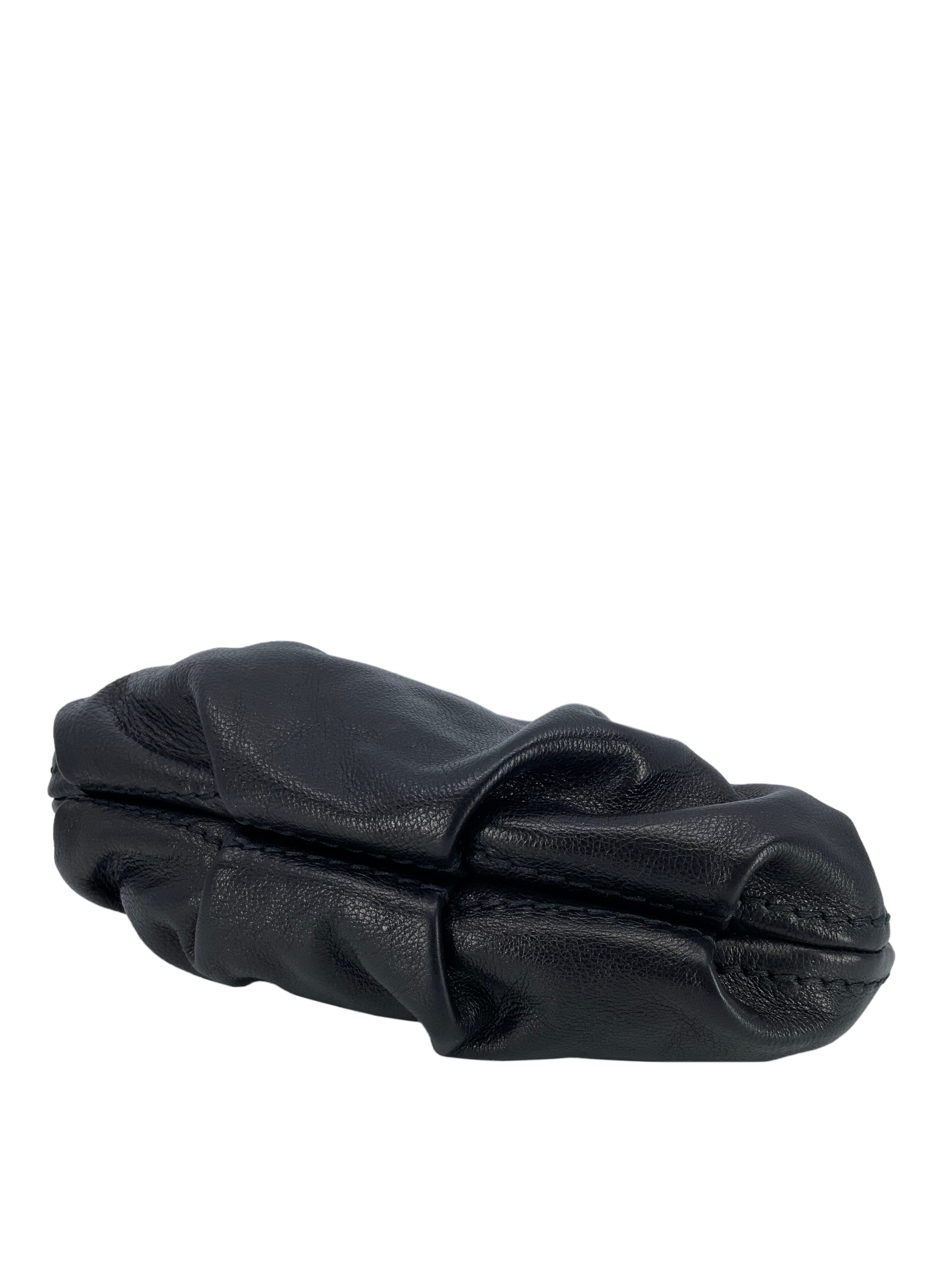Prada Zip Top Pleated Leather Wristlet - Luxury Designer Handbag for Women | Perfect for Parties, Weddings & Evening Events