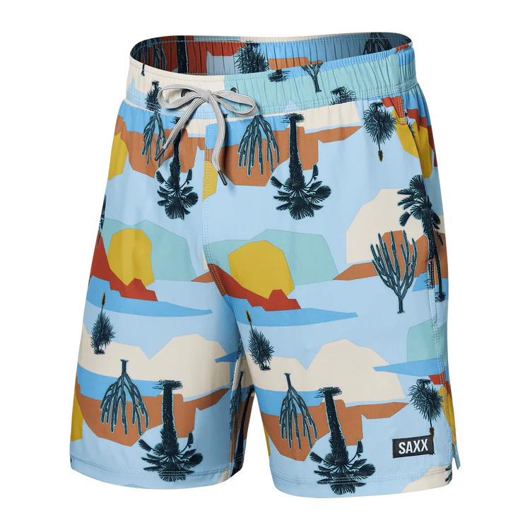 SAXX Vibe Super Soft Baja Bound Boxer Briefs for Men - Breathable Chambray Multi-Pattern Underwear | Comfortable Daily Wear & Travel Essentials