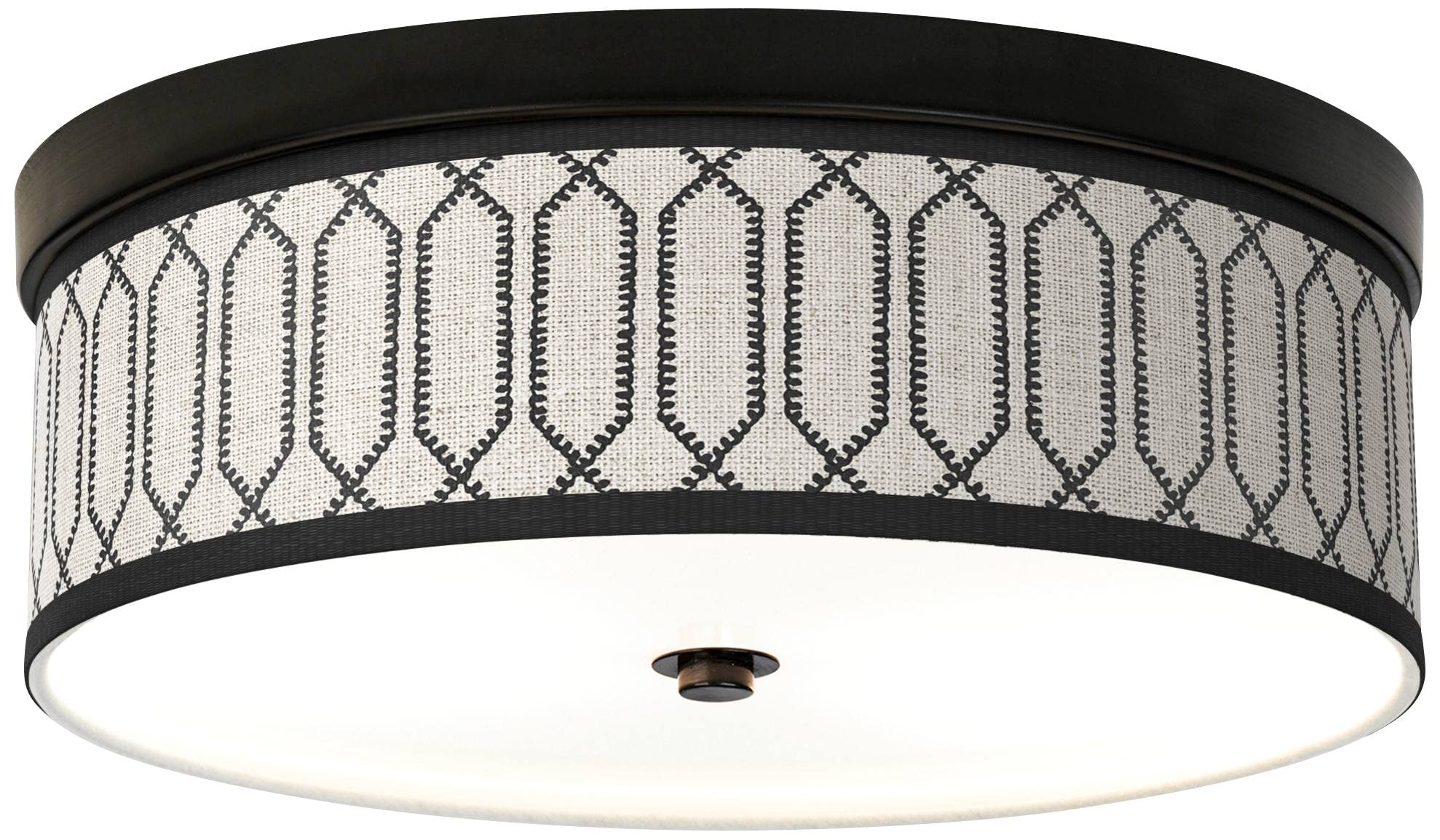 Rustic Chic Giclee Energy Efficient Bronze Ceiling Light with Printed Shade - Perfect for Farmhouse, Cottage & Vintage Home Decor