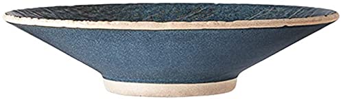 ZPTECH Japanese Style Ceramic Bowl - 8 Inch Blue Fruit Salad & Noodle Serving Bowl for Home, Kitchen & Restaurant Use | Creative Household Dishware for Sushi, Ramen, Desserts & Party Serving