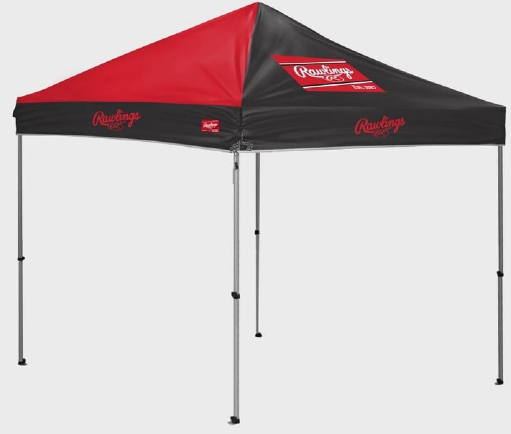 Rawlings 9X9 Canopy Tent - Portable Outdoor Shelter for Baseball Fields, Tailgating, Camping & Picnics | Waterproof & UV Protection
