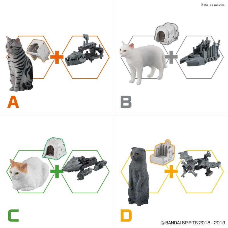 Bandai Neko Busou Chumori Model Kit Trading Figure - Set of 4 Cute Cat Armor Collectibles for Anime Fans & Model Builders | Perfect for Display, Gifts, and Anime Collections
