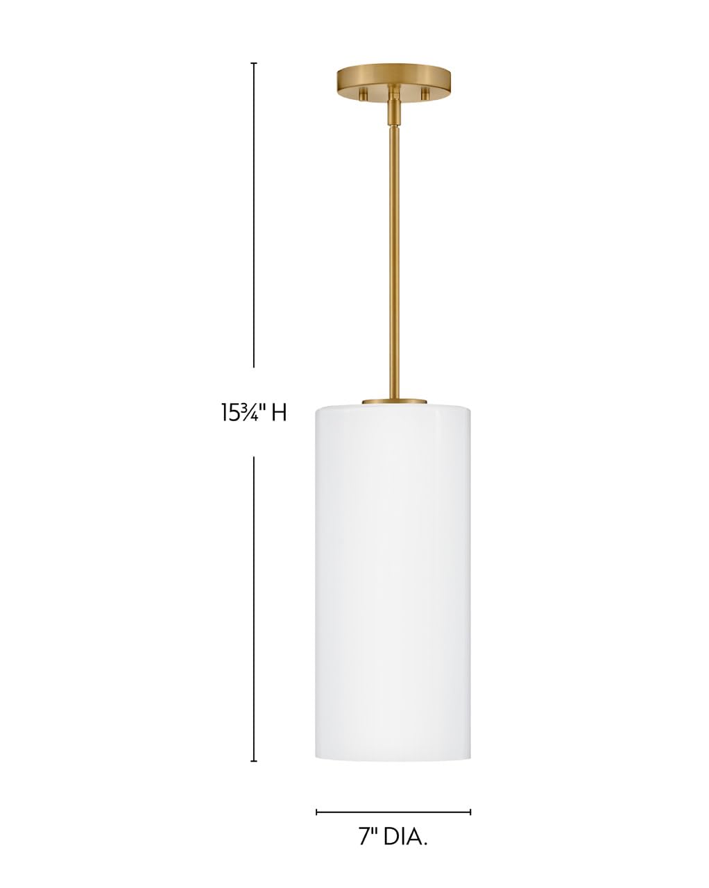 Sleek Lark Lane 83377LCB-CO Single Cylinder Pendant Light with Opal Glass Shade & Lacquered Brass Finish – Perfect for Kitchen Island, Dining Room, or Entryway Lighting