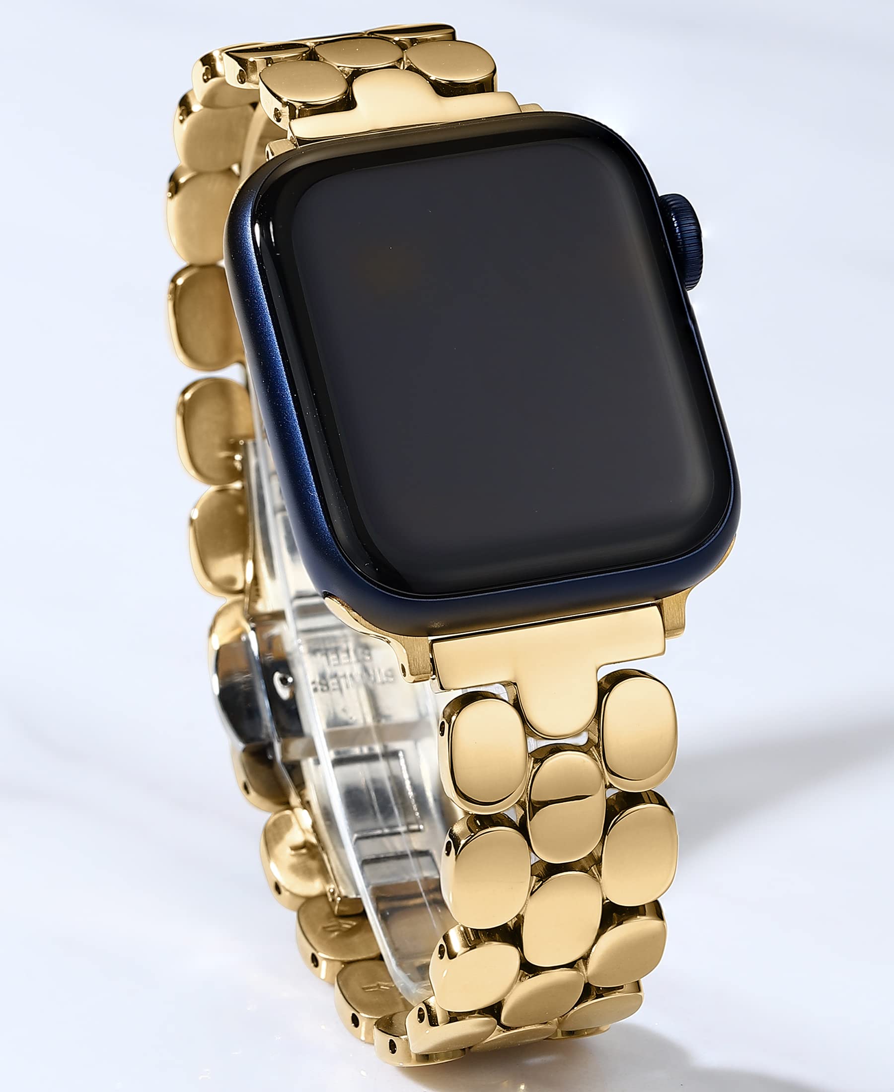 Stylish & Durable Apple Watch Bands for Women - Compatible with 38mm/40mm/41mm/42mm/44mm/45mm/46mm/49mm Models (Series 1-10 & SE) - Fashionable Gold, Silver & Rose Gold Metal Bands - Perfect for Workouts, Office Wear & Everyday Use