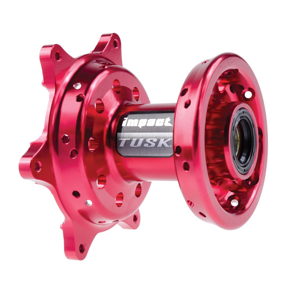 Tusk Impact Motorcycle Hub - Durable Front Wheel Hub in Red for Off-Road & Adventure Bikes | Perfect for Trail Riding & Motocross Racing