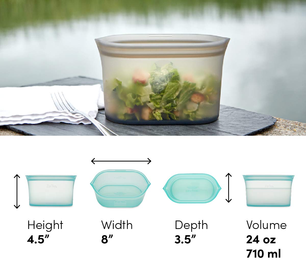 Eco-Friendly Reusable Food Storage Bags | Medium Silicone Meal Prep Containers | Microwave, Dishwasher & Freezer Safe | BPA-Free | Made in USA | Perfect for Meal Prep, Snack Storage & Freezing Foods