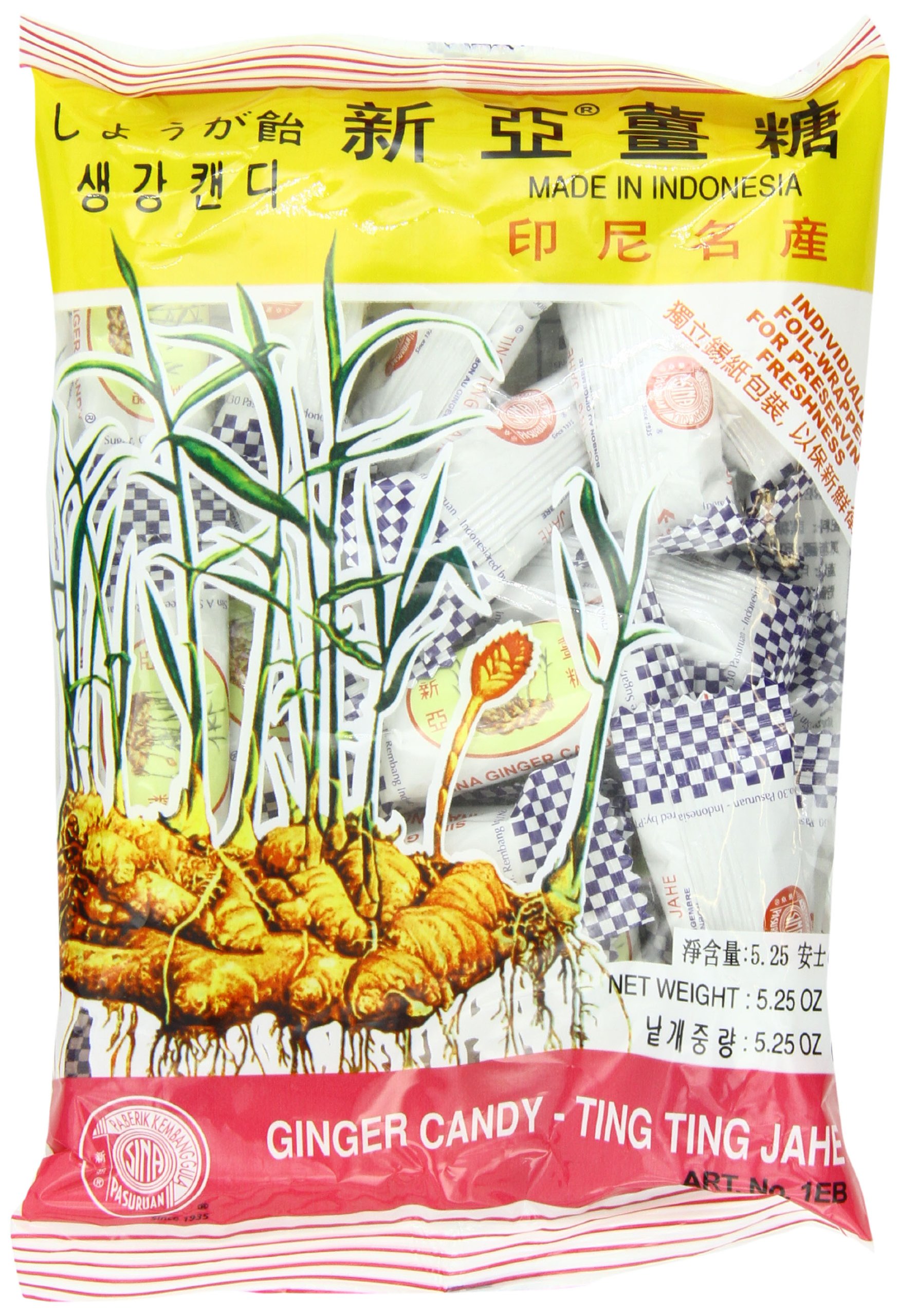Ting Ting Jahe Ginger Candy - 5.25oz Natural Ginger Chews for Digestion & Nausea Relief - Perfect for Travel, Morning Sickness & Motion Sickness