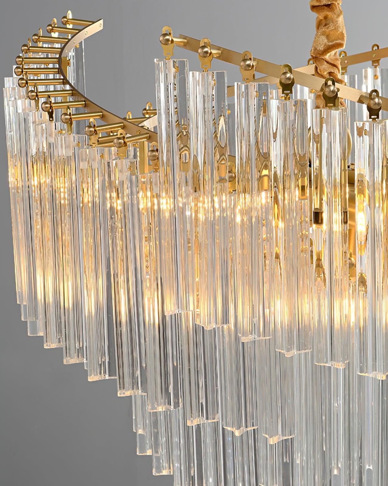 Brinicle Crystal Chandelier - Elegant Modern Ceiling Light Fixture for Dining Room, Living Room & Bedroom Decor