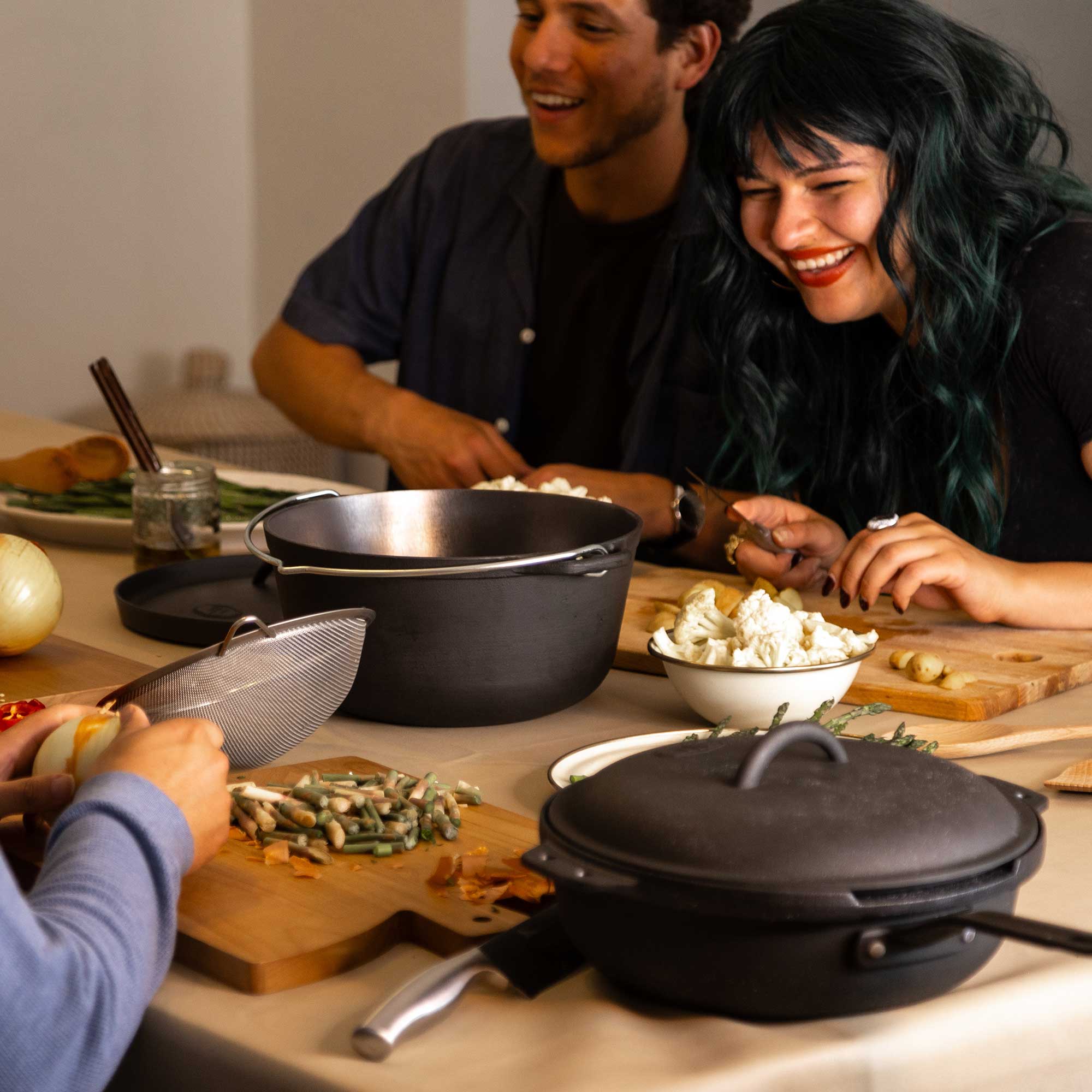 Guidecast 10-Piece Cast Iron Cookware Set - Premium Dutch Oven & Skillet for Camping, Outdoor Cooking & Home Kitchen Use