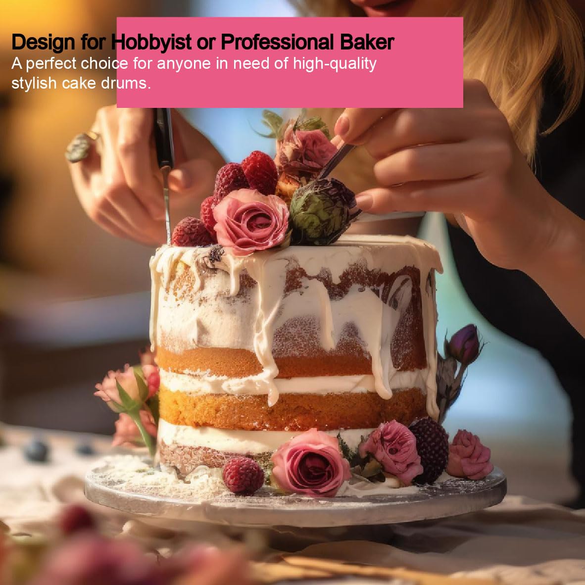 10 Inch Round Cake Drums (3 Pack) - Premium Greaseproof White Cardboard Cake Boards for Heavy & Tiered Cakes - Perfect for Wedding, Birthday, and Special Occasion Cake Displays - Base para Pastel