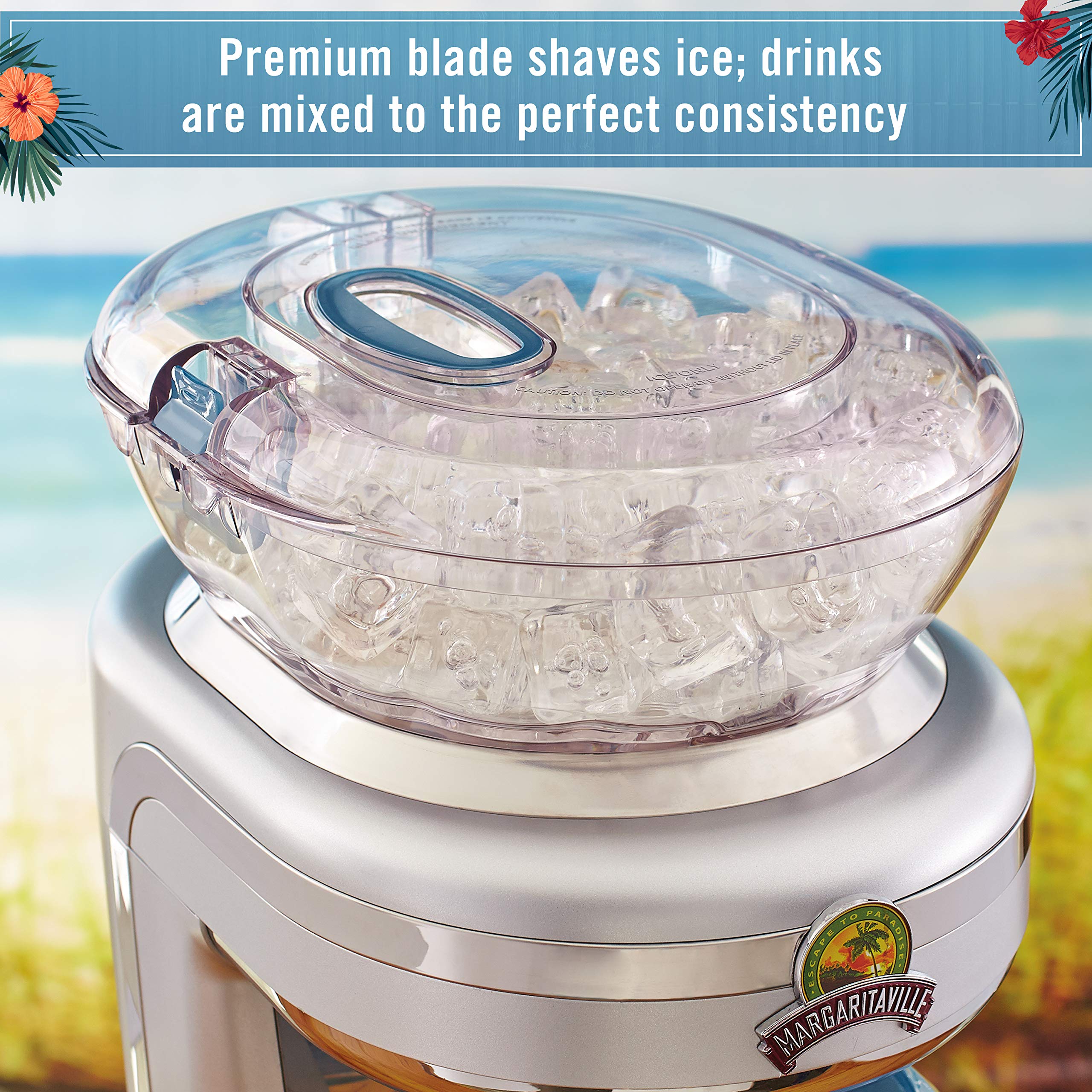 Margaritaville® Key West Frozen Concoction Maker - 36oz Blender for Margaritas & Smoothies with Easy-Pour Jar & XL Ice Reservoir - Perfect for Pool Parties & Summer Gatherings