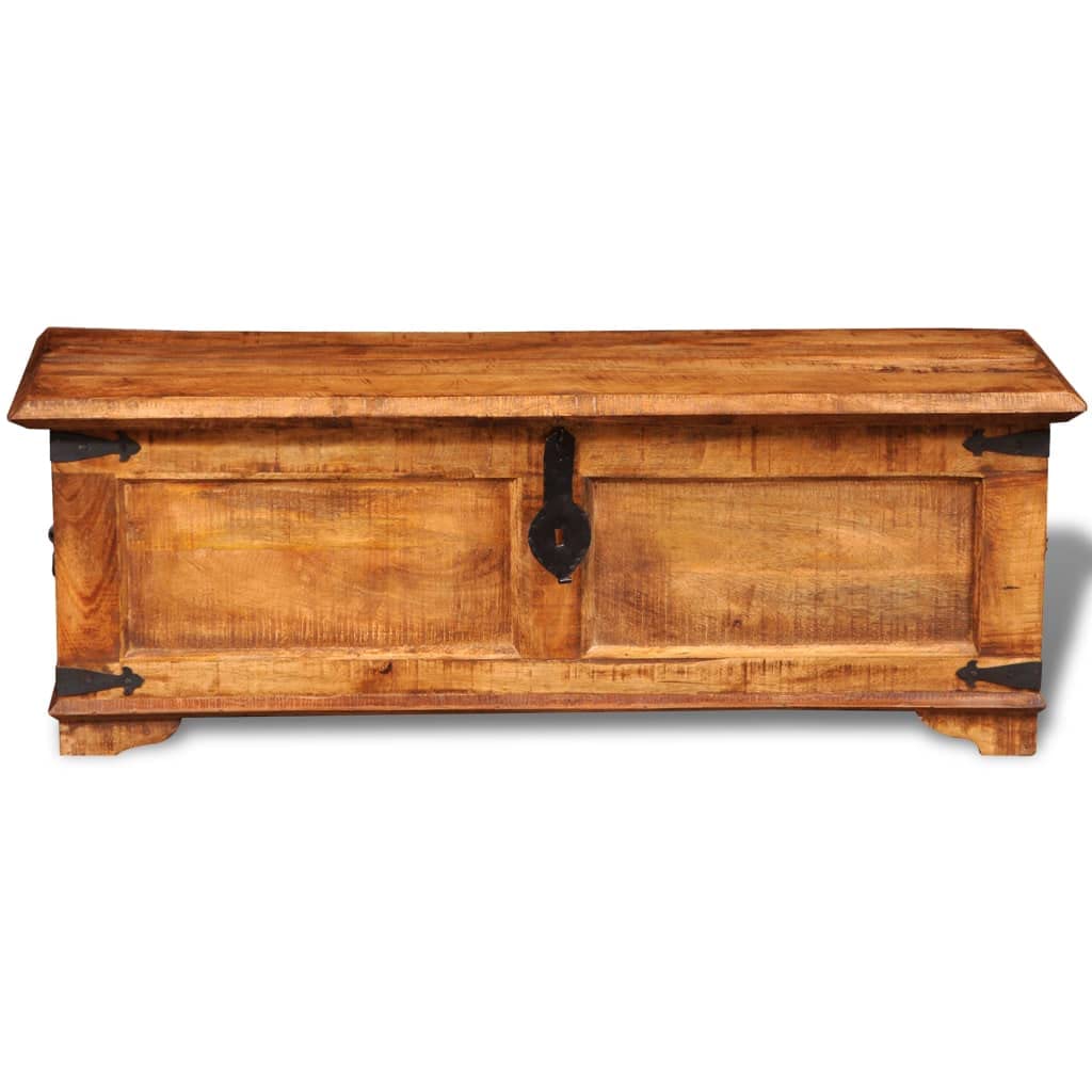 Solid Wood Storage Chest - Rustic Wooden Treasure Box with Sturdy Construction, 43.3