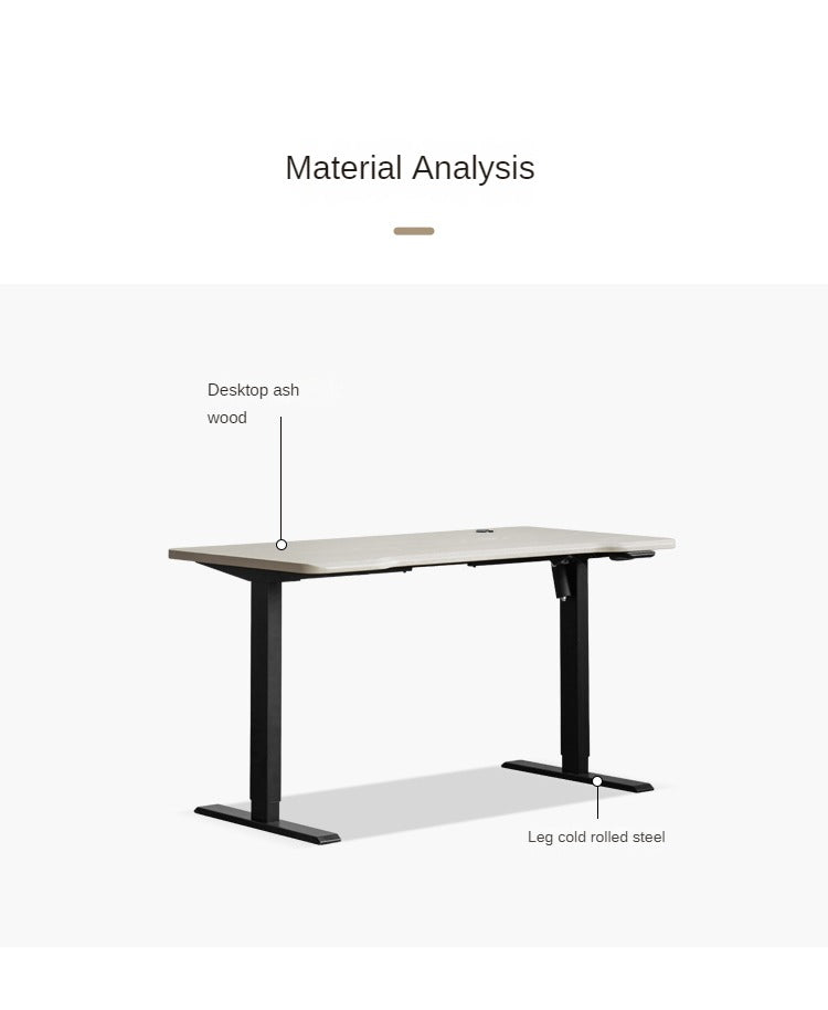 Premium Oak Solid Wood Electric Standing Desk - Adjustable Height Ergonomic Workstation for Home & Office - Perfect for Remote Work, Gaming & Study