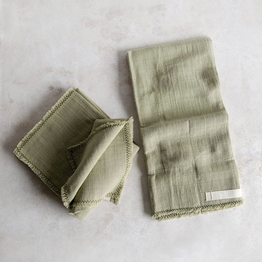 Premium Gauze Tea Towel Set - Soft Absorbent Kitchen Towels with Fern Pattern - Perfect for Drying Dishes, Cleaning Countertops & Adding Farmhouse Decor to Your Kitchen